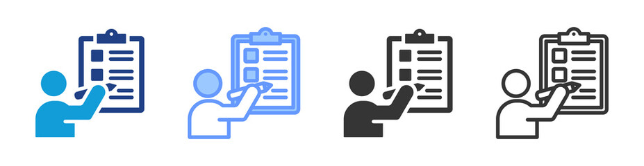 Fototapete - Self Assessment icon set multiple style collection