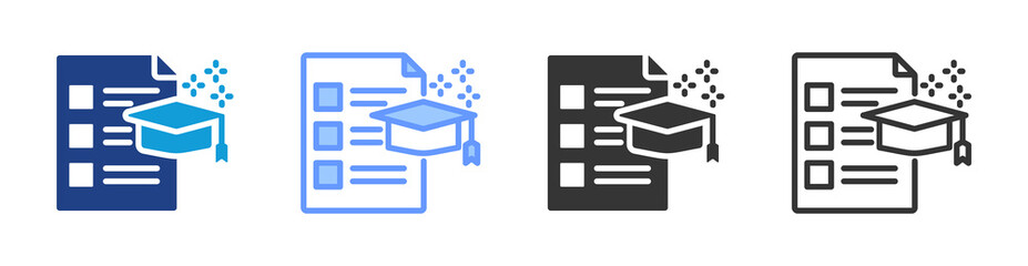 Poster - College Entrance Exams icon set multiple style collection
