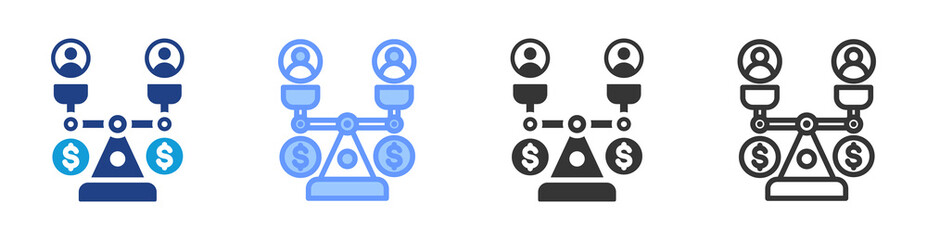 Poster - Equity icon set multiple style collection