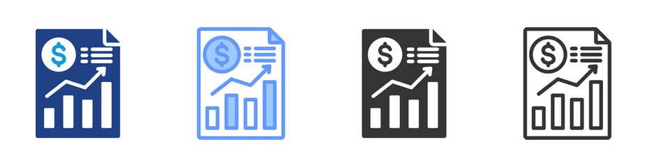 Poster - Financials icon set multiple style collection