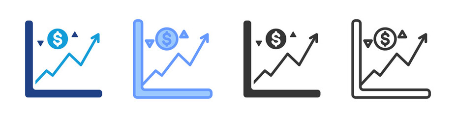 Poster - Share Price icon set multiple style collection