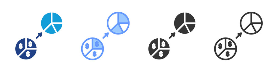 Poster - Share Dilution icon set multiple style collection