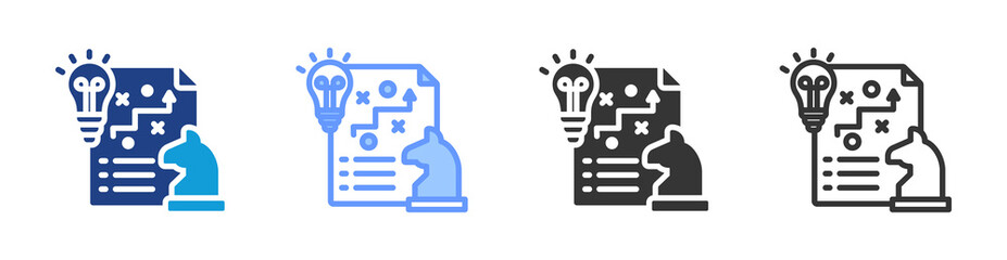 Poster - Strategic Planning icon set multiple style collection