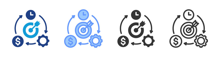Poster - Effectiveness icon set multiple style collection