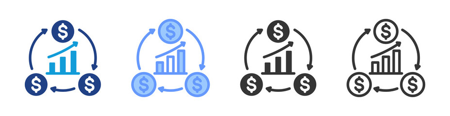 Poster - Cashflow icon set multiple style collection