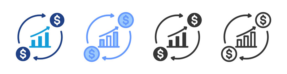 Poster - Return On Equity icon set multiple style collection