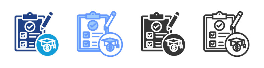 Poster - Test Scores icon set multiple style collection