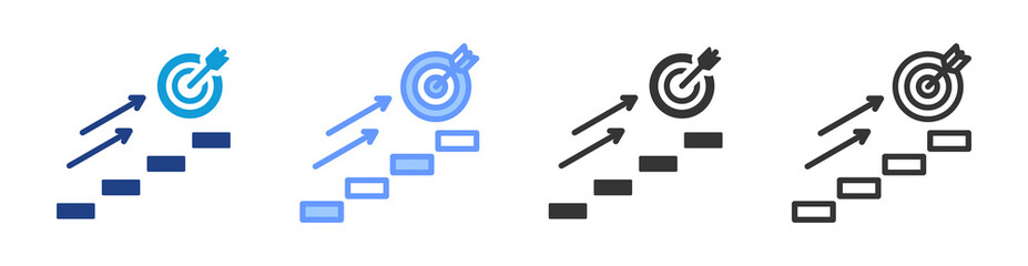 Poster - Career Goals icon set multiple style collection