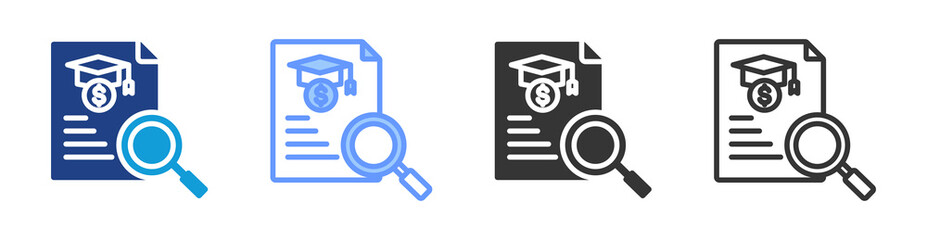 Poster - Scholarship Program icon set multiple style collection
