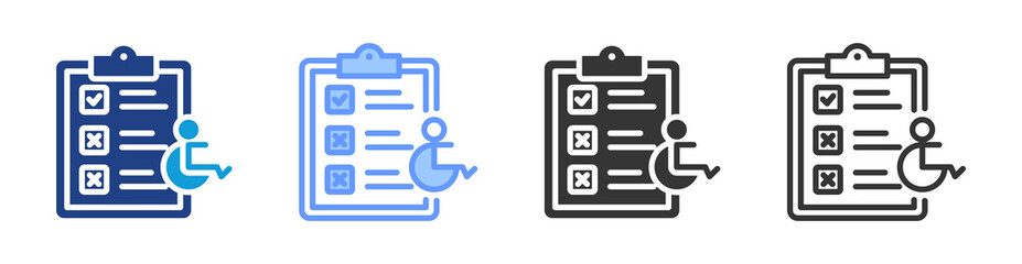 Poster - Disability Status icon set multiple style collection
