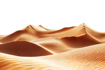 Wall Mural - Golden sand dunes with smooth curves and texture isolated on transparent background