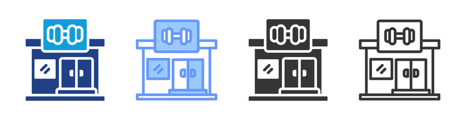 Poster - Fitness Center icon set multiple style collection
