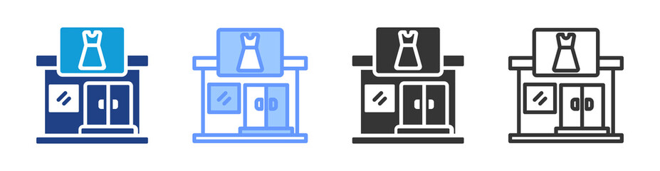 Poster - Fashion Boutiques icon set multiple style collection