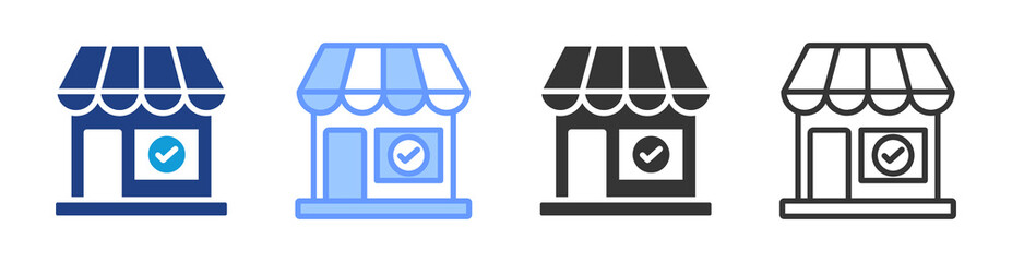 Poster - Convenience Store icon set multiple style collection