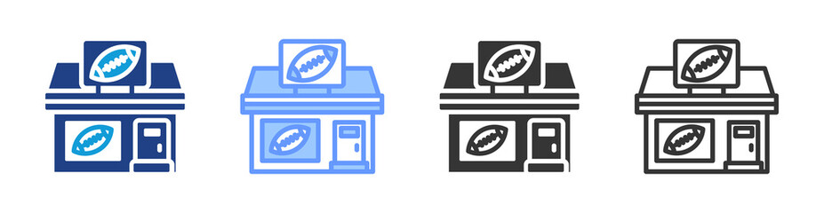 Poster - Sport Stores icon set multiple style collection