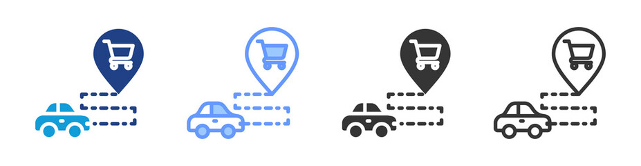 Poster - Public Transportation Access icon set multiple style collection