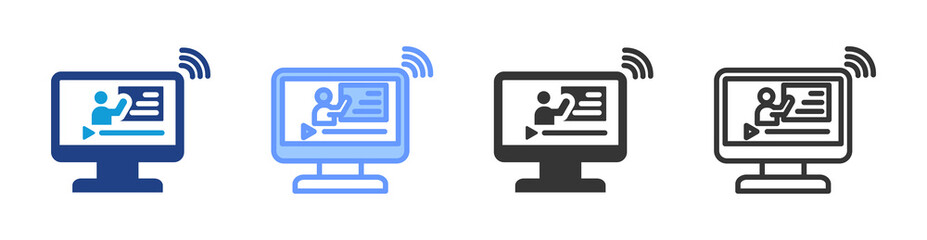 Poster - Online Tutorials icon set multiple style collection