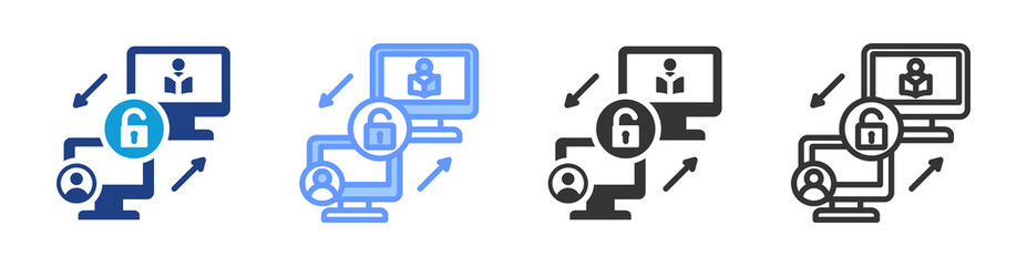 Poster - Remote Access icon set multiple style collection