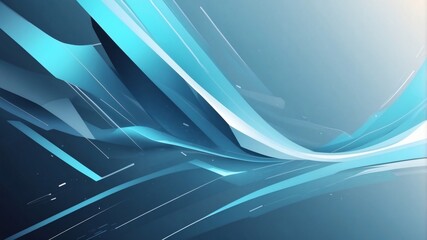 Aufkleber - abstract blue and gray gradient background with geometric shapes flowing in the background