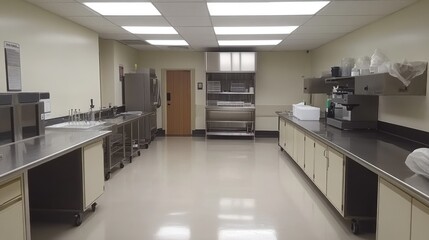 Poster - Clean lab space with analytical balances, chromatography kit, and sterilized tools