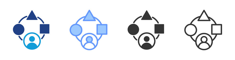 Poster - Capabilities icon set multiple style collection