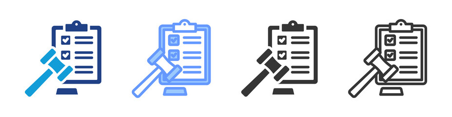 Poster - Regulation icon set multiple style collection