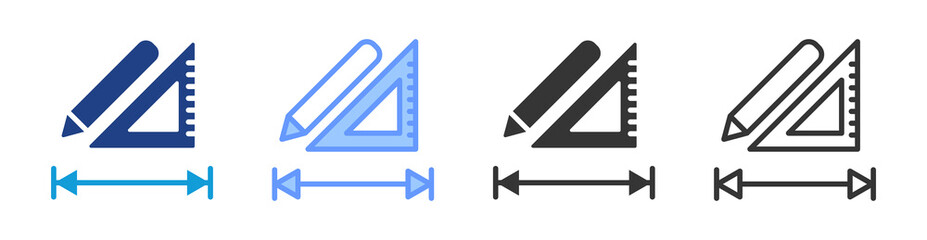 Poster - Measures icon set multiple style collection