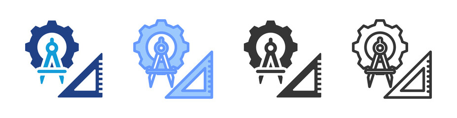 Poster - Technical Architecture icon set multiple style collection