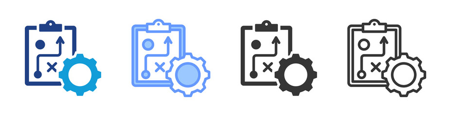 Poster - Strategic Plan icon set multiple style collection
