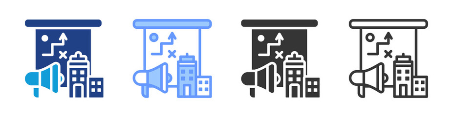 Poster - Marketing Plan icon set multiple style collection