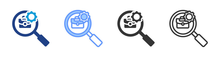 Poster - Research icon set multiple style collection