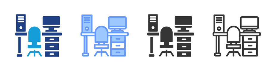 Poster - Office Space icon set multiple style collection