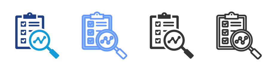 Poster - Research icon set multiple style collection