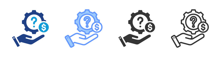 Poster - Help icon set multiple style collection