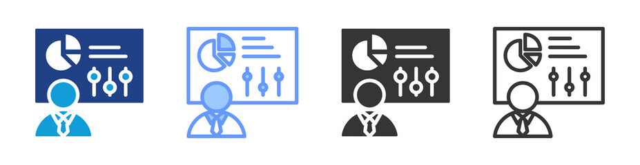 Poster - Presentation Skills icon set multiple style collection
