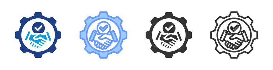 Poster - Strategic Partners icon set multiple style collection