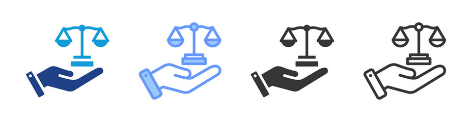 Poster - Legal Services icon set multiple style collection