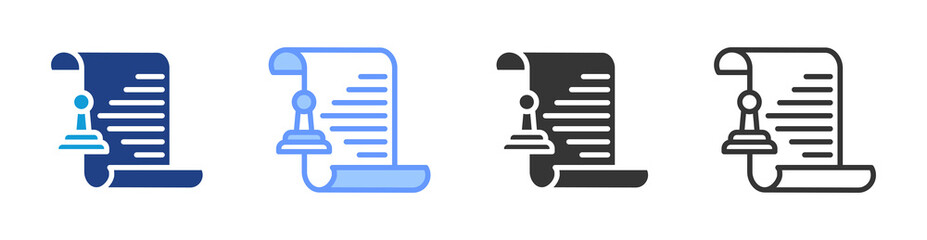Poster - Notaries icon set multiple style collection