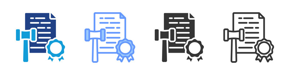 Poster - Legal Document icon set multiple style collection