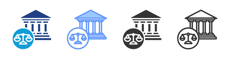 Poster - Government icon set multiple style collection