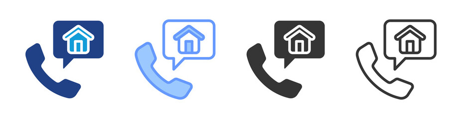 Poster - House Calls icon set multiple style collection