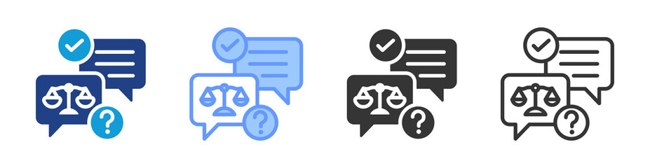 Poster - Legal Advice icon set multiple style collection