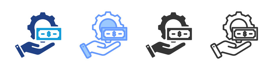 Poster - Services icon set multiple style collection