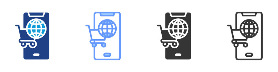 Poster - E Commerce icon set multiple style collection