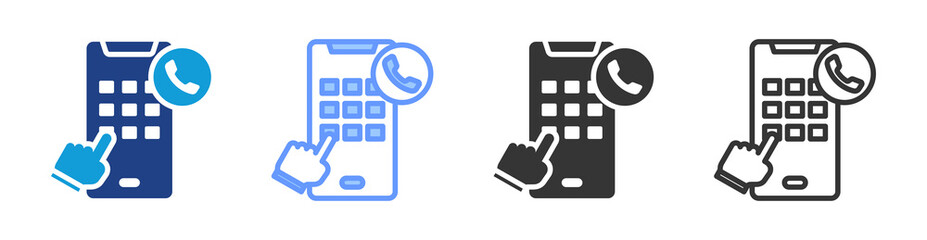 Aufkleber - Mobile Number icon set multiple style collection