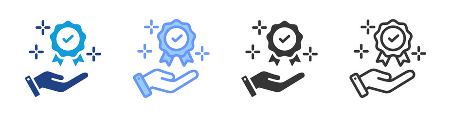 Poster - Benefits icon set multiple style collection