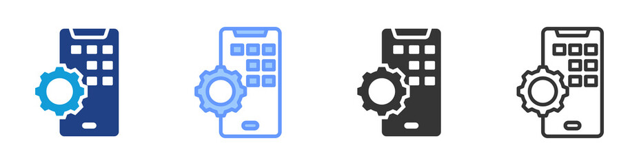 Poster - Developing icon set multiple style collection
