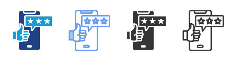 Poster - Review icon set multiple style collection