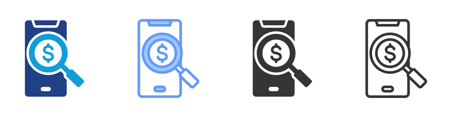 Poster - Tracking icon set multiple style collection