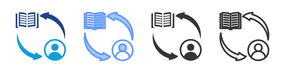 Poster - Learning icon set multiple style collection